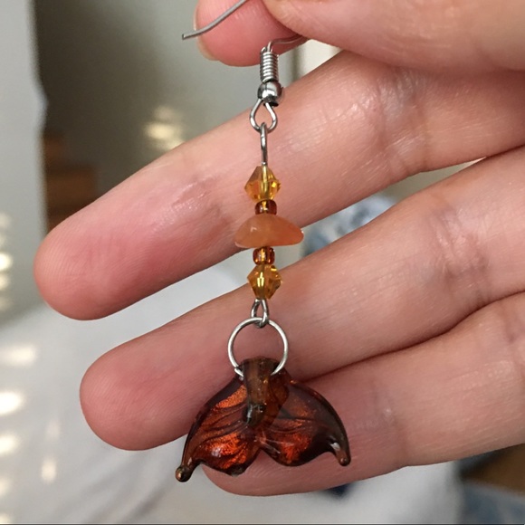 Murano glass fin silver earrings - Picture 5 of 6